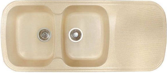 Sanitec Classic 300 Ένθετος Inox Μ117xΠ50cm Granite Sand