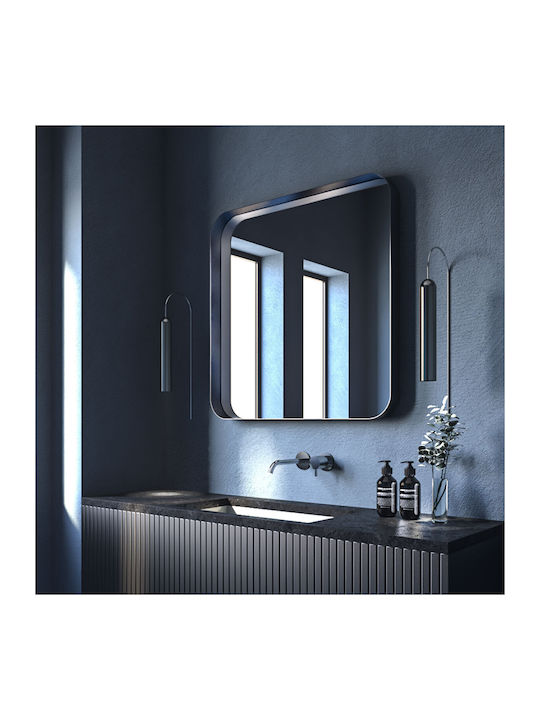 Quadratischer Badezimmerspiegel Mit LED 80x80cm Bronzefarben