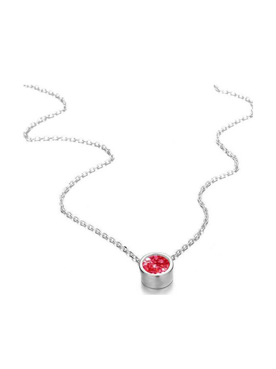 October Moon Tourmaline Colier cu Cristal de Argint Roz cu Lună din Argint Placat cu Aur Roz