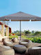Professional Circular Aluminum Grey Garden & Terrace Parasol Φ3m