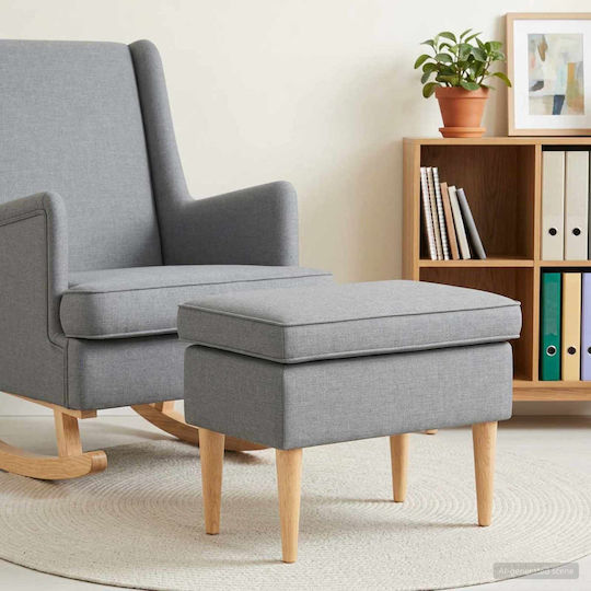 Stoff Fußhocker Hellgrau 55x35x41cm