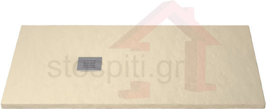 Sanitec Flat Stone Ocra Acrylic Shower 180x80cm Grey