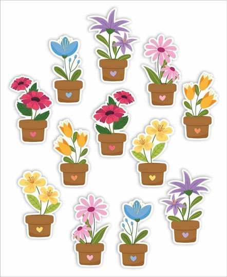 Learnhow Double-Sided Window Decorations Flowers 12 Pieces