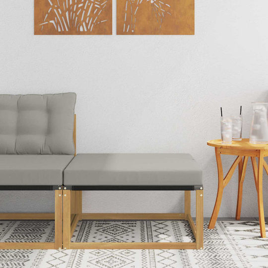 Wooden Cube Garden Stool with Cushion White