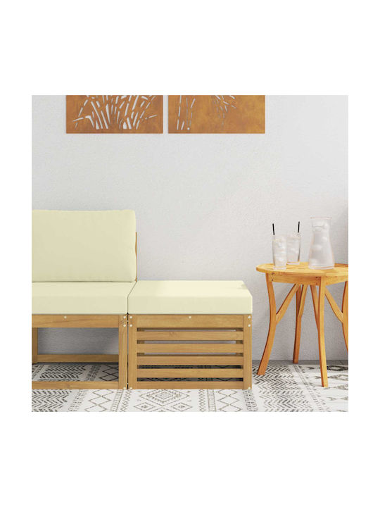 Hölzernes Gartenhocker Würfel Außenbereich mit Kissen Weiß 59x59x37cm