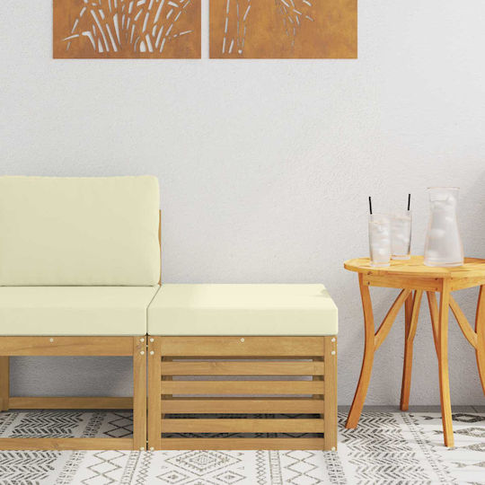 Wooden Cube Garden Stool with Cushion White 59x59x37cm