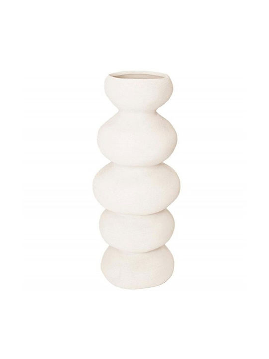 Andrea House Decorative Ceramic Vase Siracusa White H38cm