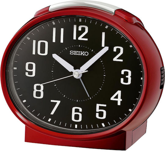 Seiko Αθόρυβο Επιτραπέζιο Ρολόι με Δείκτες με Ξυπνητήρι QHK059R