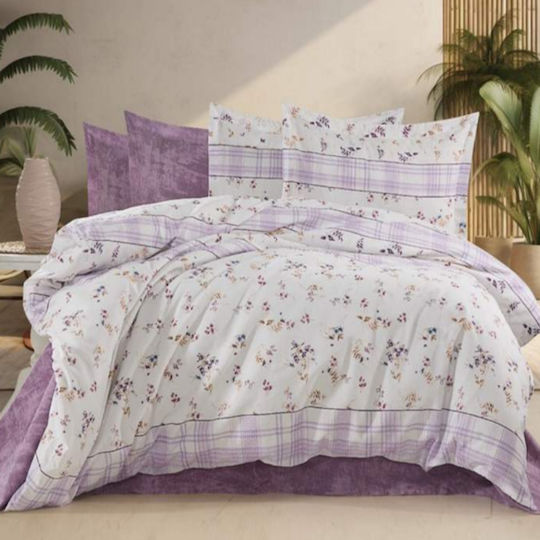MayHome Σετ Παπλωματοθήκη 160x240cm Μονή με Μαξιλαροθήκη Floral