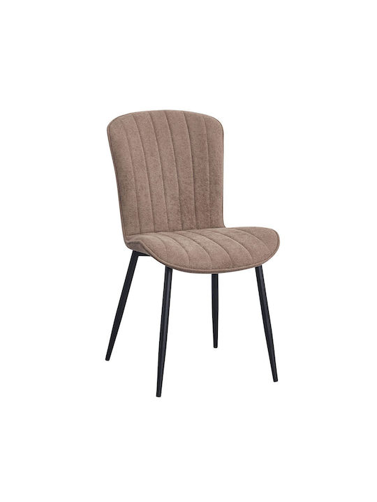 Kelly Dining Chair with Fabric Upholstery Black 46x58x85cm
