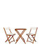 Garden & Outdoor Furniture Set 2 Pieces Outdoor Dining Room Warm Wooden Tone with Pillows