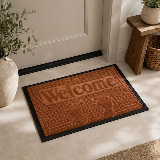 My Home Luxury Πατάκι Εισόδου Welcome Πορτοκαλί 45x75εκ. S026-8 Πορτοκαλί