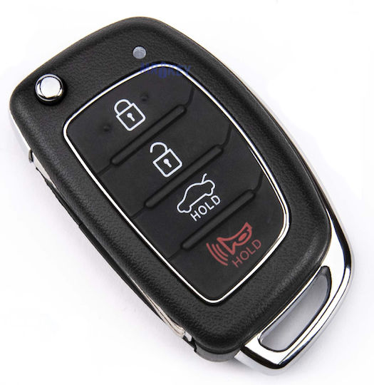 Калъф за Сгъваем Ключ Hyundai I10 I20 I40 Tucson Santa Fe Ix35 4 Бутона