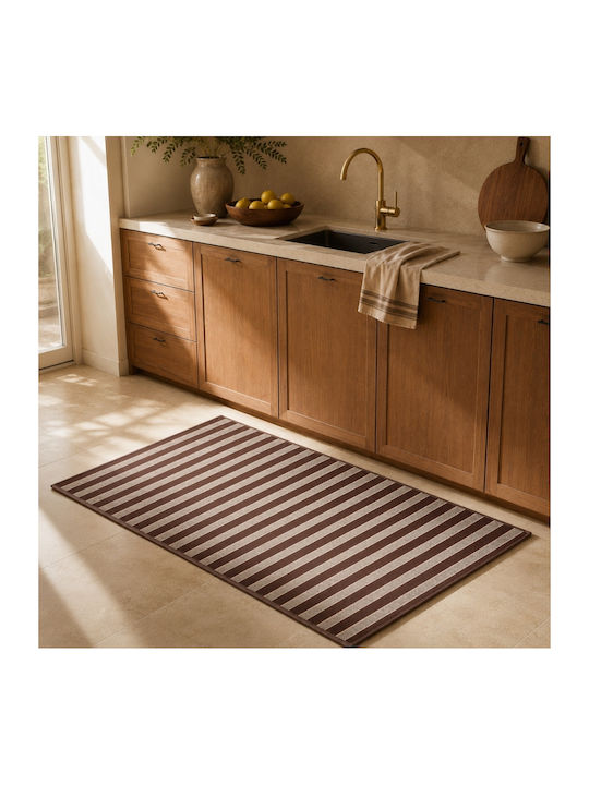 My Home Luxury Kitchen Runner Mat with Non-Slip Backing Brown 60x180cm