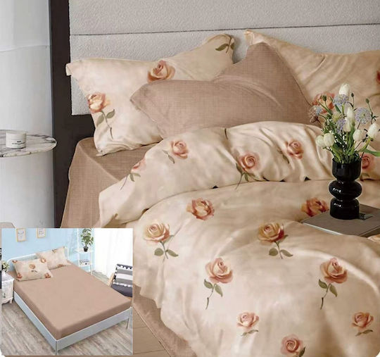 Set Huse Pentru Pilote 200x230cm Dublu Cu 4 Fețe De Pernă Și 1 Cearceaf Gri