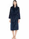 Pink Label Winter Women's Fleece Robe Yacht Blue
