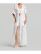 Lynne Damen Maxi Kaftan Strand Weiß