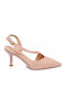 Leder Pumps mit Mittelhohem Rosa Absatz