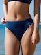 Bikinihosen Slip Hohe Taille Blau