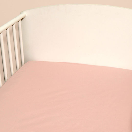 Baby Oliver Baby Crib Sheet Cotton Fitted Pink 70x140cm