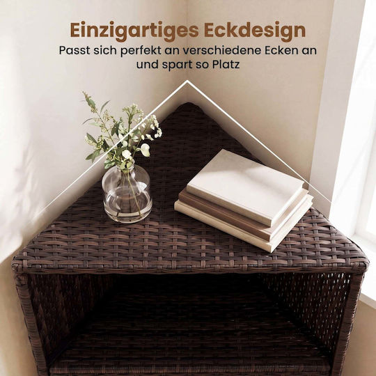 Corner Bookcase Rattan 111x47x66cm
