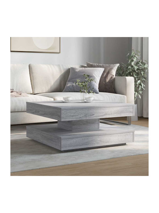 Square Central Coffee Table Wooden Gray L70xW70...