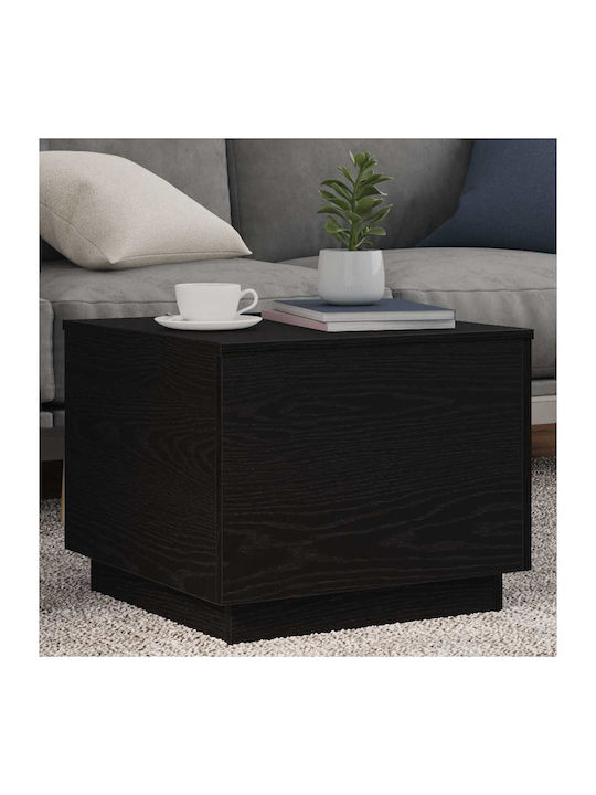 Square Side Table Wooden Black Oak W50xD50xH40cm