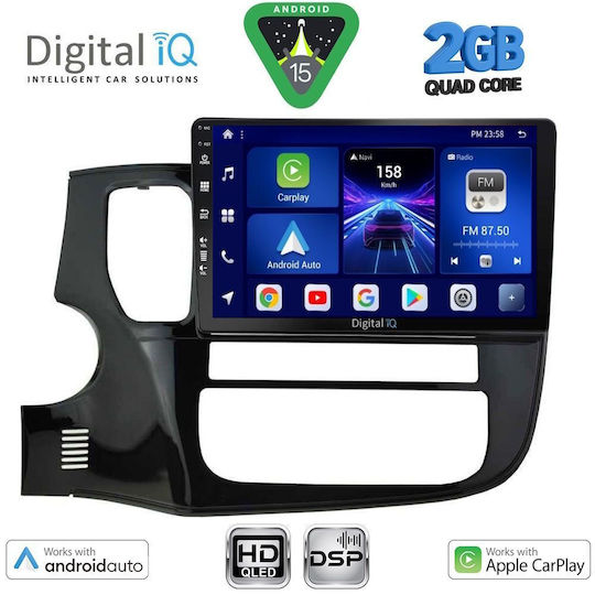 Digital IQ Car Audio System for Mitsubishi Outlander 2013-2020 with Touch Screen 10" Bluetooth USB Wi-Fi GPS Apple CarPlay Digital IQ BXC 3443 CPAA