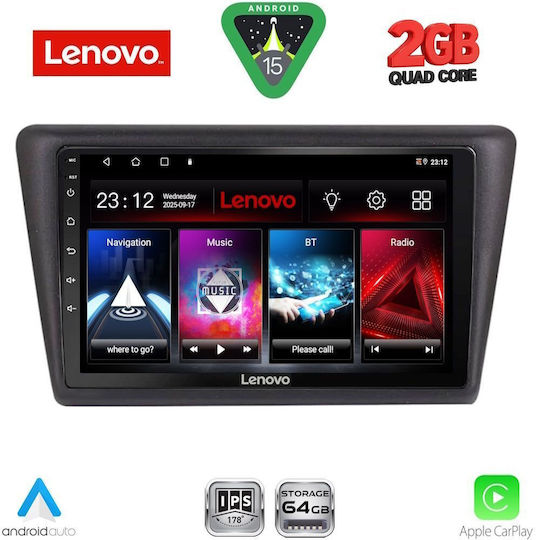 Lenovo Car Audio System for Skoda Rapid 2014-2019 Bluetooth USB WiFi GPS Apple CarPlay Android Auto with 9" Touch Screen