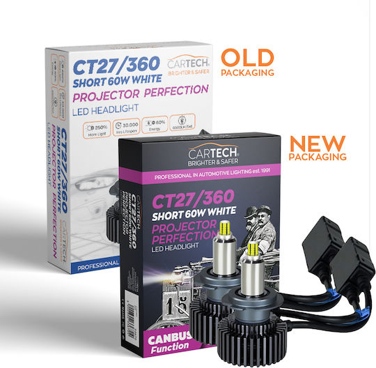 Cartech Car Lamp HB4-9006 LED 6500K Cold White 60W