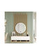 Wooden Console with Mirror Brown Length 60cm x Width 29cm x Height