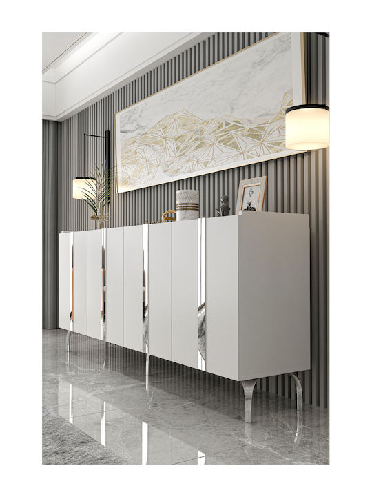Wooden Sideboard White 180x35x78cm