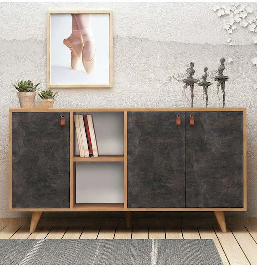 Μπουφές Ξύλινος Χρυσό 140x40x86cm