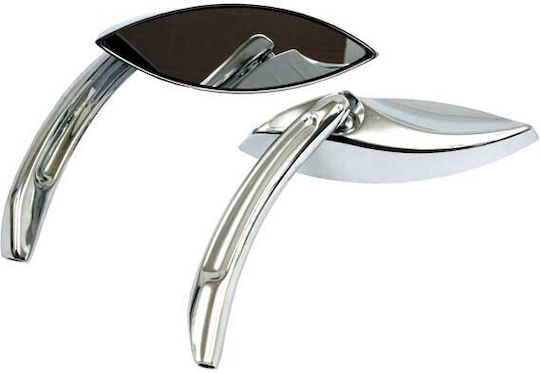 MCS 65 Up Motorcycle Mirrors 2 Pieces Silver