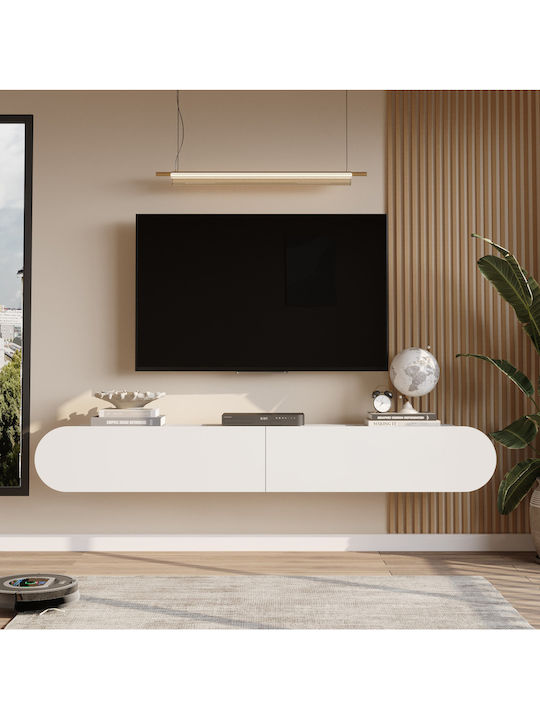 White TV Stand L180xD31xH30cm