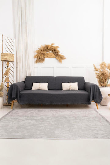 SteweHome Three-Seater Sofa Throw 180x315cm Gray