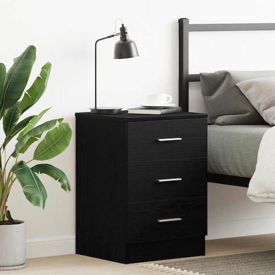 Black Wooden Bedside Table 38x35x55cm