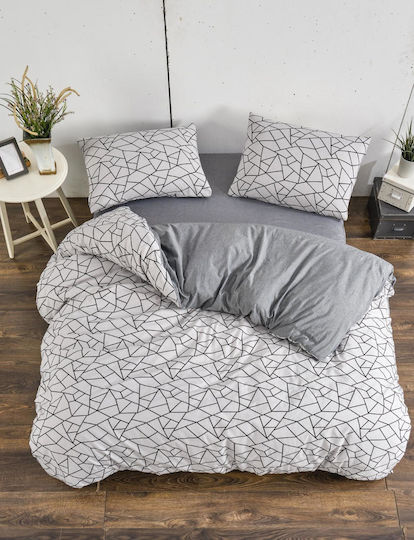 Rebeka Home Set Huse Pentru Pilote Dublu 200x220cm Gri