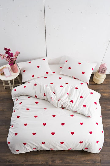 Rebeka Home Подредба Пликове За Завивки 200x220см Двойна С 2 Калъфки За Възглавници И 1 Бял Чаршаф