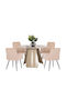 Dining Set Sedar with 4 Chairs 120x120cm