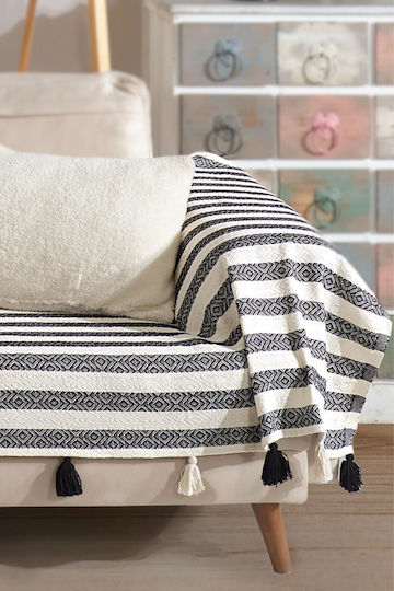 SteweHome Three-Seater Sofa Throw 110x300cm Black