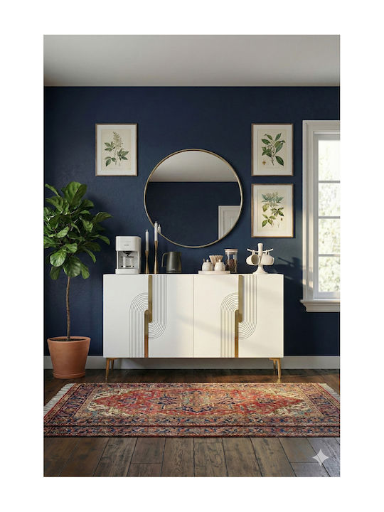 SteweHome Sideboard Holz 120x30x75cm Weiß