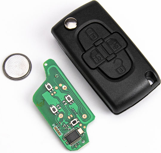 Телеремонт Ключ За Кола Електронен Peugeot 107 407 807 1007 Id46 433mhz