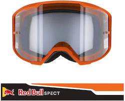 Ochelari De Motocross Spect Red Bull Strive Lentilă Unică Negru Portocaliu Transparent