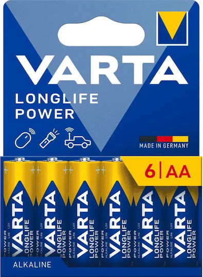 Varta Longlife Power Alkaline-Batterien AA 1,5V 6 Stück
