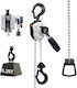 Palan Manual cu Lanț Max 250 Kg Cuplu Dublu Frână Mecanică Cârlige Pivotante Înălțime 3 M