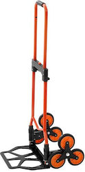 Folding Stair Cart Max 54 Kg 6 X Wheels Steel Orange