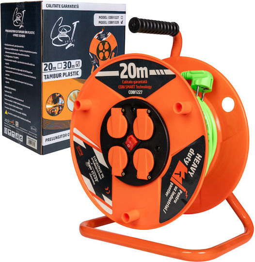 Cabluri de Prelungire Bobină cu Cablu 20m Diametru 3 x 2.5mm² și Împământare