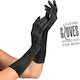 Carnival Gloves Black Satin 40cm