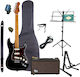 Jet Js-300 Bk Stratocaster Ηλεκτρική Κιθάρα Black Ultimate Πακέτο